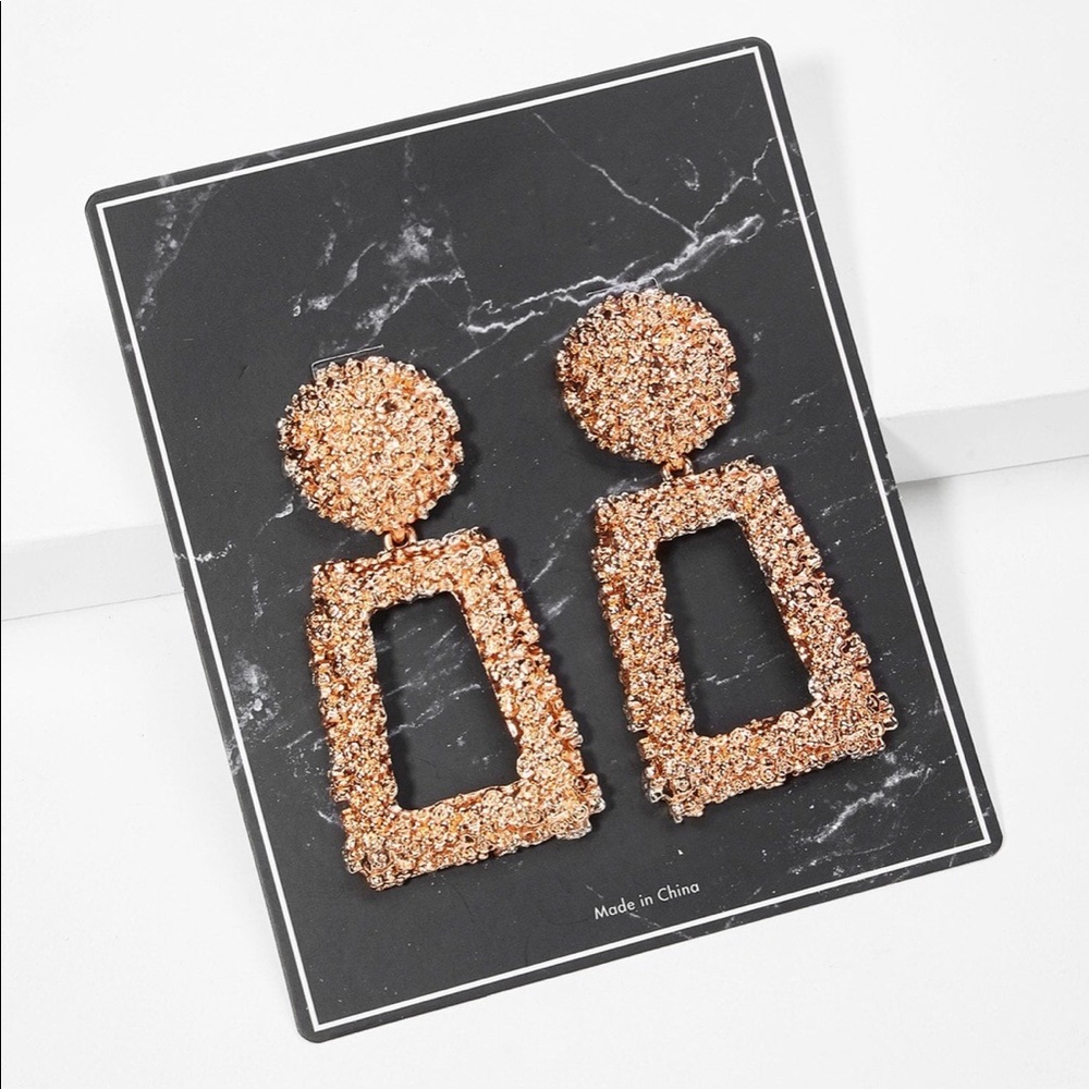 Gold Plated Chunk Earrings